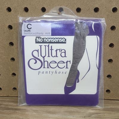 No nonsense Ultra Sheer Pantyhose Reinforced Panty & Toe Size C Taupe